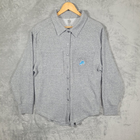 gameday couture Tops - Detroit Lions Gameday Couture Shirt Small Gray Button Up Overshirt Long Sleeve